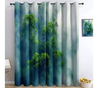 Tende Oscuranti 3D Fotografia Cupola Della Foresta Pluviale Nebbiosa Occhielli Tende, Interni Camera Da Letto Soggiorno 140L x 260A cm Verde Moderne Cameretta Bambini Ufficio Albergo 2 Pannelli