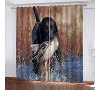 Tende Oscuranti 3D Motivo 2 Pezzi Con Occhielli Animali Neri: Segugio 264x240Cm Termiche Isolanti Per Il Freddo Soggiorno Finestra Moderne Tenda Camera Da Letto Tenda Per Bambini