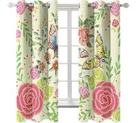 Tende oscuranti 3D per camera da letto, fiori, farfalle rosa, bellissime tende super morbide con occhielli, isolamento termico, trattamento per finestre, tende oscuranti per soggiorno, cameretta dei b