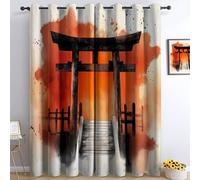 Tende Oscuranti 3D Stile Giapponese Cancello Torii Tende Occhielli Tende Da Interni Camera Da Letto Soggiorno L140 x A260 cm Moderne Cameretta Bambini Ufficio Albergo Tende Decorativa 2 Pannelli