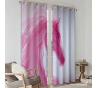 Tende Oscuranti a Pannelli per Interno con Anelli 2 Pezzi 140 x 245 cm, Texture Di Cavallo Da Sogno ermiche Oscuranti Isolanti per Finestre Soggiorno Camera da Letto, Rosa