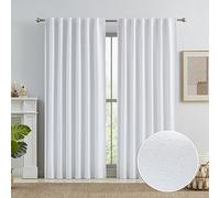 Tende oscuranti al 100%, blocco termico e della luce piena, pannelli in lino isolati termicamente per asilo nido soggiorno con linguetta posteriore in iuta di lino con gancio per cintura, 127 x 213 cm