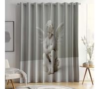 Tende oscuranti Bianco, Tenda con occhielli nero Tende isolante decorative Tenda Ritratto Di Angelo stampata 117L x 229A cm (2 Pannelli) per soggiorno Camera