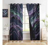 Tende Oscuranti Camera Da Letto 2 Pannelli - Linee Ondulate Fantasy Arte Visiva 3D Tende Oscuranti Termica Isolante Con Anelli Per Decorazione Di Finestre Interne 55L X 130A Cm