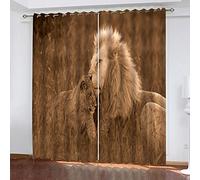 Tende Oscuranti Camera Da Letto Bambini Con Occhielli 2 Pannelli Stampati 3D Animali Leoncini Moderne 200x200Cm Tenda Oscurante Termica Isolante Per Camera Da Letto Soggiorno Cucina