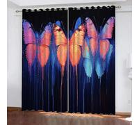Tende Oscuranti Camera da Letto con Occhielli, 3D Stampa Farfalla colorata dei graffiti Pittura a olio Tende Oscuranti Termiche Isolanti per Soggiorno Moderne Decorazione Finestre 170 x 200 cm
