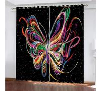 Tende Oscuranti Camera da Letto con Occhielli, 3D Stampa Farfalla colorata dei graffiti Pittura a olio Tende Oscuranti Termiche Isolanti per Soggiorno Moderne Decorazione Finestre 234 x 230 cm