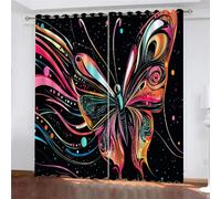Tende Oscuranti Camera da Letto con Occhielli, 3D Stampa Farfalla colorata dei graffiti Pittura a olio Tende Oscuranti Termiche Isolanti per Soggiorno Moderne Decorazione Finestre 140 x 260 cm