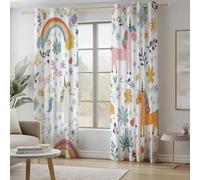Tende oscuranti Cartone Animato, Tenda con occhielli nero Tende isolante decorative Tenda Unicorno Floreale stampata 91.5L x 214A cm (2 Pannelli) per soggiorno Camera