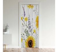 Tende oscuranti con girasole per finestre, trattamenti floreali, tenda oscurante, motivo fiori gialli, isolamento termico, tende oscuranti botaniche per porte con finestre, 86 x 203 cm, 1 pannello