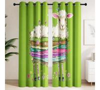 Tende oscuranti con occhielli a forma di pecora, isolate termicamente, creative, animali pastorali, tende con anello superiore, per camera da letto, soggiorno, decorazione per finestre, 228 x 228 cm