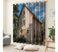 Tende oscuranti con occhielli, per camera da letto e cameretta dei bambini, con occhielli, isolate termicamente, con paesaggi rurali, per asilo, soggiorno, camera da letto, set di 2 pannelli, 117 x