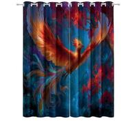 Tende oscuranti con Stampa Magia Mistero Foresta Uccelli con occhielli, per Soggiorno Sala da Pranzo Camera da Letto, Colore Tende isolanti termiche opache 140L x 225A cm (2 Pannelli)