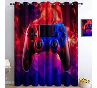 Tende Oscuranti Controller Di Gioco Rosso L75 x A166 cm 2 Pezzi Tenda Opache, Tende Occhielli Riduzione Rumore Termica Isolante, per Soggiorno Camera Da Letto Cameretta Bambini