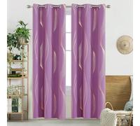 Tende Oscuranti di Lusso con Effetto 3D in Lamina d'oro,Tenda Isolamento Termico e Occhielli Scorrevoli, 2 Pannelli per Camera da Letto Soggiorno e Arredamento per la Casa,Viola,140 * 270CM