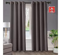 Tende oscuranti extra larghe, isolate termicamente, con occhielli - trattamento ignifugo per finestre per camera da letto, colore cioccolato, 382 x 269 cm (1 pannello)