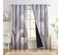 Tende Oscuranti Foglie Banano Tropicale Naturalismo 2 Pezzi Con Occhielli Per La Camera Da Letto, Il Soggiorno E La Sala Da Pranzo, Rosa, 140L X 200A Cm