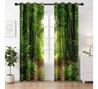 Tende oscuranti Forest Trail, 2 pannelli, larghezza 139,7 cm x lunghezza | Tende con paesaggio naturale, morbide, leggere, riducono il rumore, lunghezza 259 cm, per soggiorno e camera da letto