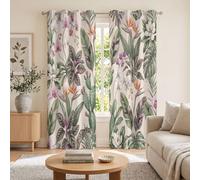 Tende Oscuranti Foresta Pluviale Tropicale Retrò con Occhielli, 2 Pannelli 140x220cm | Tenda Cactus, Uccello Paradiso Magnolia, Termiche Isolanti, Privacy, Tessuto Morbido per Camera e Soggiorno