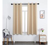 Tende oscuranti funzionali con occhielli, isolamento termico, per camera dei bambini, colore giallo chiaro, 132 x 183 cm, una coppia