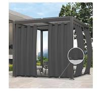 Tende oscuranti impermeabili resistenti per uso esterno. Tende isolate in lino con occhielli per ponte, gazebo, pergola, portico, 2 pezzi, grigio B, 192 x 120 cm