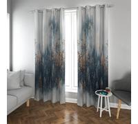 Tende oscuranti in bosco invernale nordico isolante termicamente isolata astratta in foresta di pini nebbiosi tende superiori per il soggiorno arredamento moderno 2 pannelli (W140xL230cm ciascuno)