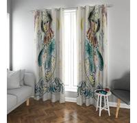 Tende oscuranti in stile Chagall artisti circensi fantasiosi e tende stampate con arte della luna tende termiche da sogno per l'arredamento del salotto dell'infanzia 2 pannelli (W140xL215cm ciascuno)