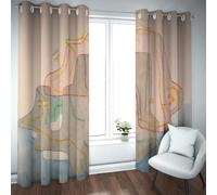 Tende oscuranti in stile Paul Klee per soggiorno Oscuramento Geometria Astratta tende a occhiello per camera da letto Casa colonica Isolamento termico 2 pannelli (W245xL300cm ciascuno)