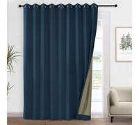 Tende oscuranti in velluto, 100% blocco della luce, per soggiorno e camera da letto, 254 x 213,4 cm, con occhielli per porta scorrevole con fermatenda, ideali per asilo nido e matrimoni
