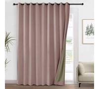 Tende oscuranti in velluto isolate termicamente per porte scorrevoli, rosa chiaro, 381 cm di larghezza x 243,8 cm di lunghezza, ideali per soggiorno e camera da letto