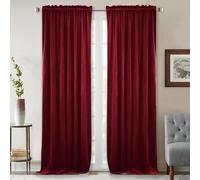 Tende oscuranti in velluto rosso termiche, per camera da letto, soggiorno, sala da pranzo, teatro e studio, elegante trattamento per finestre per privacy e comfort