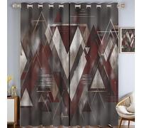 Tende Oscuranti Motivi Geometrici Astratti Retrò Art Déco 2 Pezzi Con Occhielli Per La Camera Da Letto, Il Soggiorno E La Sala Da Pranzo, Grigio, 140L X 240A Cm