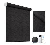 Tende oscuranti motorizzate ricaricabili con mantovana in tessuto e guida inferiore, color caffè scuro, dimensioni L 120 x H 200 cm perfette per Home Theater e camera da letto privacy