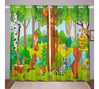 Tende oscuranti per bambini con stampa di volpe, con motivo di animali selvatici, tende oscuranti per bambini, per bambini, decorazione della stanza dei bambini, motivo natura, per finestre, W66 x L72
