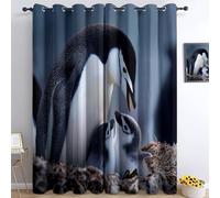 Tende Oscuranti per Camera da Letto 117L x 229A cm 2 Pannelli, Tende con Stampa di Animale Antartide Pinguino Cucciolo, Tenda Fotografia Naturalistica per Decorare la Camera dei Bambini e il Soggiorno