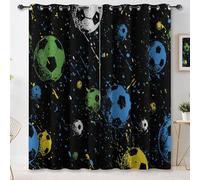 Tende oscuranti per camera da letto, 183 x 117 cm (altezza x larghezza), moderne, astratte, isolamento termico, stelle di calcio, spruzzi d'inchiostro, in poliestere, lavabile, applicabili per la