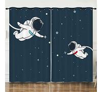 Tende oscuranti per camera da letto squisite, stelle astronaute dei cartoni animati, 72x46 pollici, tende oscuranti per bambini con isolamento termico, tende 3D trasparenti, adatte per soggiorno, came