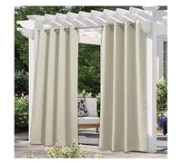Tende oscuranti per esterni, impermeabili, per patio, veranda, balcone, gazebo, 1 pannello, 132 x 200 cm, colore beige, parasole per privacy e protezione UV