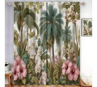 Tende Oscuranti Per Interni 2 Pezzi 140L X 240A Cm, Tende Termiche Casa Dei Funghi Della Foresta Per Soggiorno E Camera, Tenda Oscuranti Con Anelli Di Sospensione Stampe Botaniche Colorate Verde