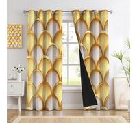 Tende Oscuranti Per Interni 2 Pezzi, 55L X 130A Cm, Tende Camera Da Letto Elementi A Ventaglio Con Anelli, Tenda Art Déco Lusso, Tenda Termica Isolante Freddo Per Soggiorno Cameretta, Rosso