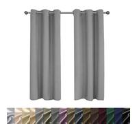 Tende Oscuranti per Interni 2 Pezzi 90 x 210 cm Soffice, Drappo Classico, Elegante, Tende Oscuranti per Interni 2 Pezzi con Occhielli, Set da 2 Pannelli, per Casa Soggiorno e Salotto, Grigio Chiaro