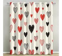 Tende Oscuranti per Interni Amore Stampate in 3D 2 Pezzi 140x240 cm a Forma di Cuore Tende Termiche Isolanti con Occhielli per Finestre Pavimento Soggiorno Grandi Vetrate C/2297