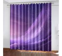 Tende Oscuranti per Interni Eleganti Stelle Viola Tende per Interni Termiche Isolanti Cucina Camera da Letto Soggiorno Lavabile Poliestere 2 Pannelli Tenda Oscurante 2x110x215 cm