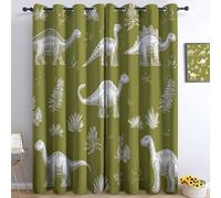 Tende Oscuranti per Interni Erba Di Dinosauro D'Inchiostro Tende Isolate, Adatte a Camere da Letto, Soggiorni, con Occhielli, 2 Pezzi, 140 x 260 cm, Verde