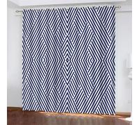 Tende Oscuranti per Interni Moderne 2 Pezzi 145 CM Altezza, Blu Tende Termiche con Anelli Banda Tenda Oscurante Camera da Letto Tenda Soggiorno, L140 x A145 CM