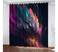 Tende Oscuranti per Interni Moderne 2 Pezzi 175 CM Altezza, Colore Tende Termiche con Anelli Astratto Tenda Oscurante Camera da Letto Tenda Soggiorno, L140 x A175 CM