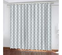 Tende Oscuranti per Interni Moderne 2 Pezzi 210 CM Altezza, Astratto Tende Termiche con Anelli Stampe Geometriche Tenda Oscurante Camera da Letto Tenda Soggiorno, L200 x A210 CM