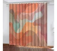 Tende Oscuranti per Interni Moderne 2 Pezzi 220 CM Altezza, Rosa Tende Termiche con Anelli Geometria Tenda Oscurante Camera da Letto Tenda Soggiorno, L140 x A220 CM