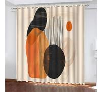 Tende Oscuranti per Interni Moderne 2 Pezzi 228 CM Altezza, Boemo Tende Termiche con Anelli Geometria Tenda Oscurante Camera da Letto Tenda Soggiorno, L117 x A228 CM