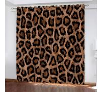 Tende Oscuranti per Interni Moderne 2 Pezzi 228 CM Altezza, Leopardo Tende Termiche con Anelli Marrone Tenda Oscurante Camera da Letto Tenda Soggiorno, L117 x A228 CM
